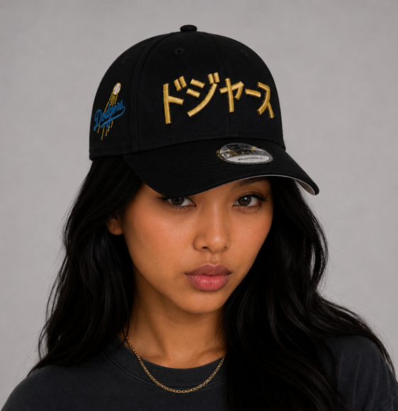 Los Angeles Dodgers Japanese Script Black & Gold
