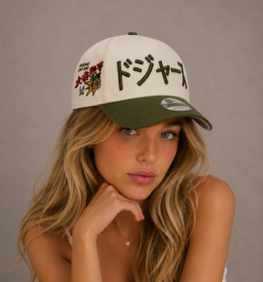 Los Angeles Dodgers Japanese Script Cream & Olive