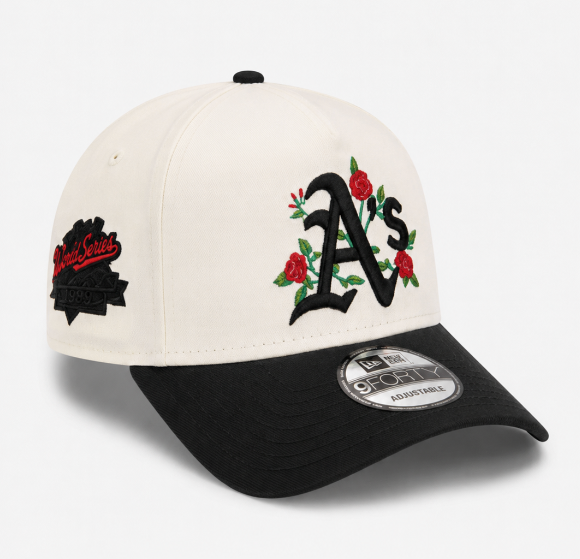 Oakland Athletics 1989 World Series Rose White & Black